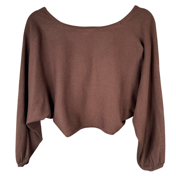 ANN TAYLOR M Tie Front Bolero Silk Blend Layering Y2K Style Minimalist Cardigan - Picture 2 of 8